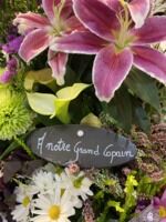 Douces pensées et son ardoise message