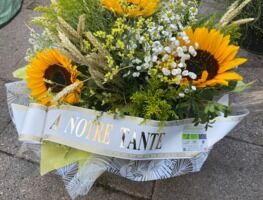 Coin de verdure et son ruban message